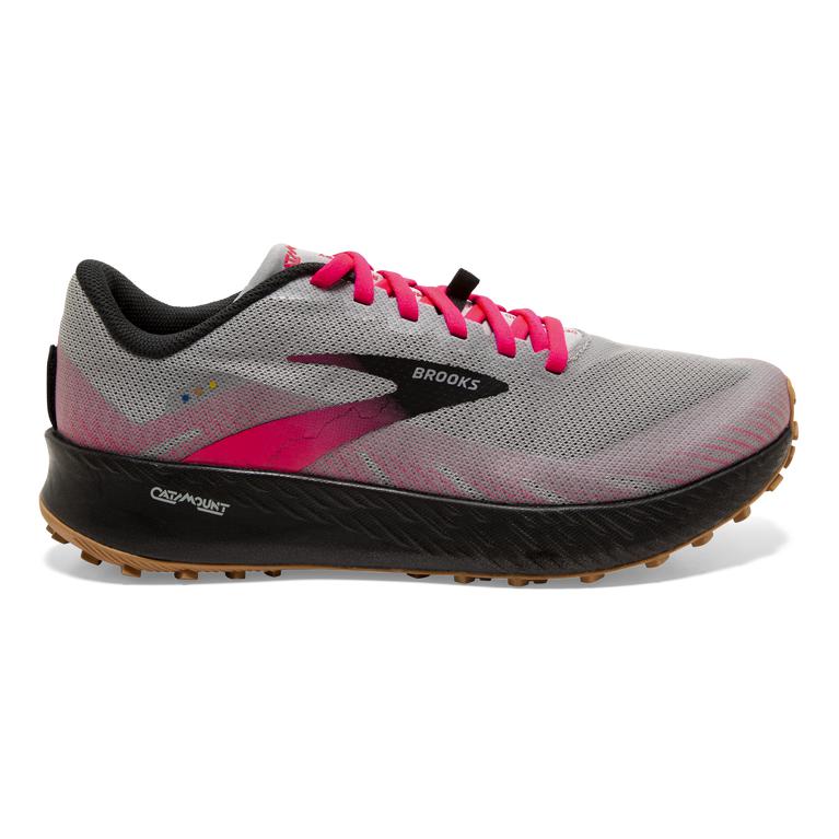 Brooks Catamount Trail Running Shoes - Women's - Alloy/Grey/Pink/Black (01238-MUPV)